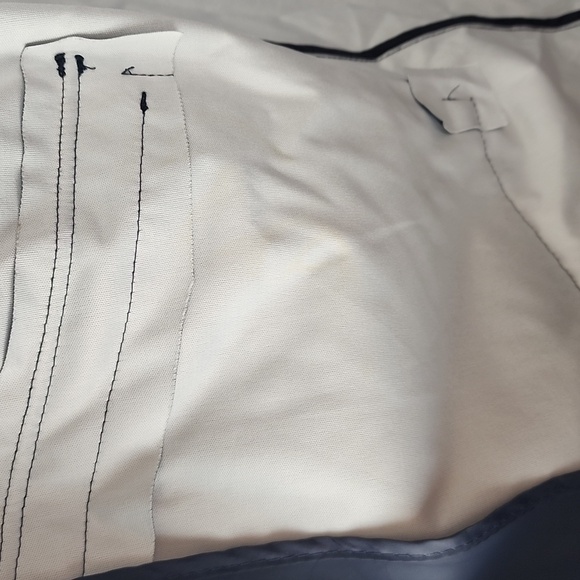 Levi’s Navy Water Repellent Hooded Zip Up Raincoat Jacket w/ Patch Pockets Large - Picture 11 of 12